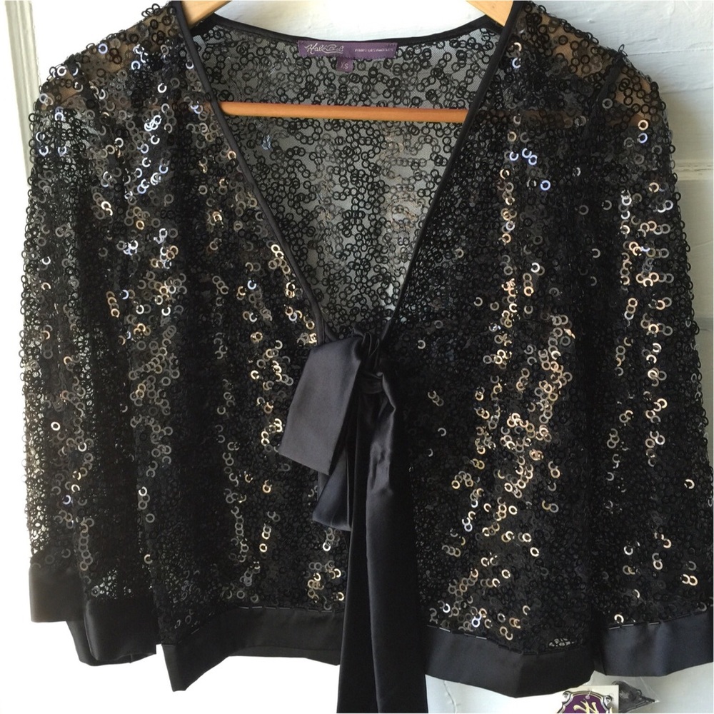 Hale Bob Handmade Sequin Top / Cardigan